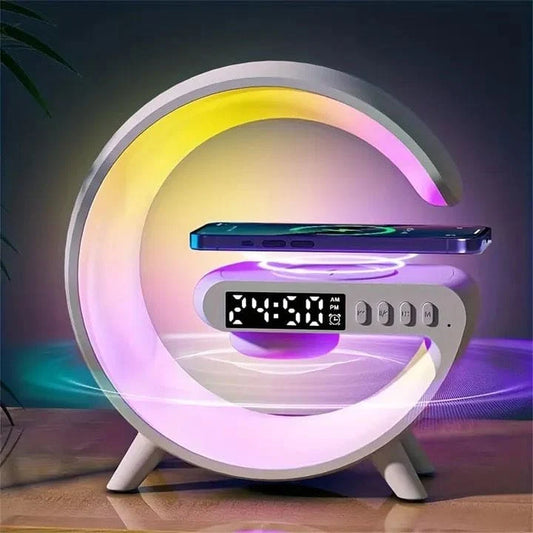 3-in-1 Wireless Charging Pad with Clock Dock, and RGB Night Light