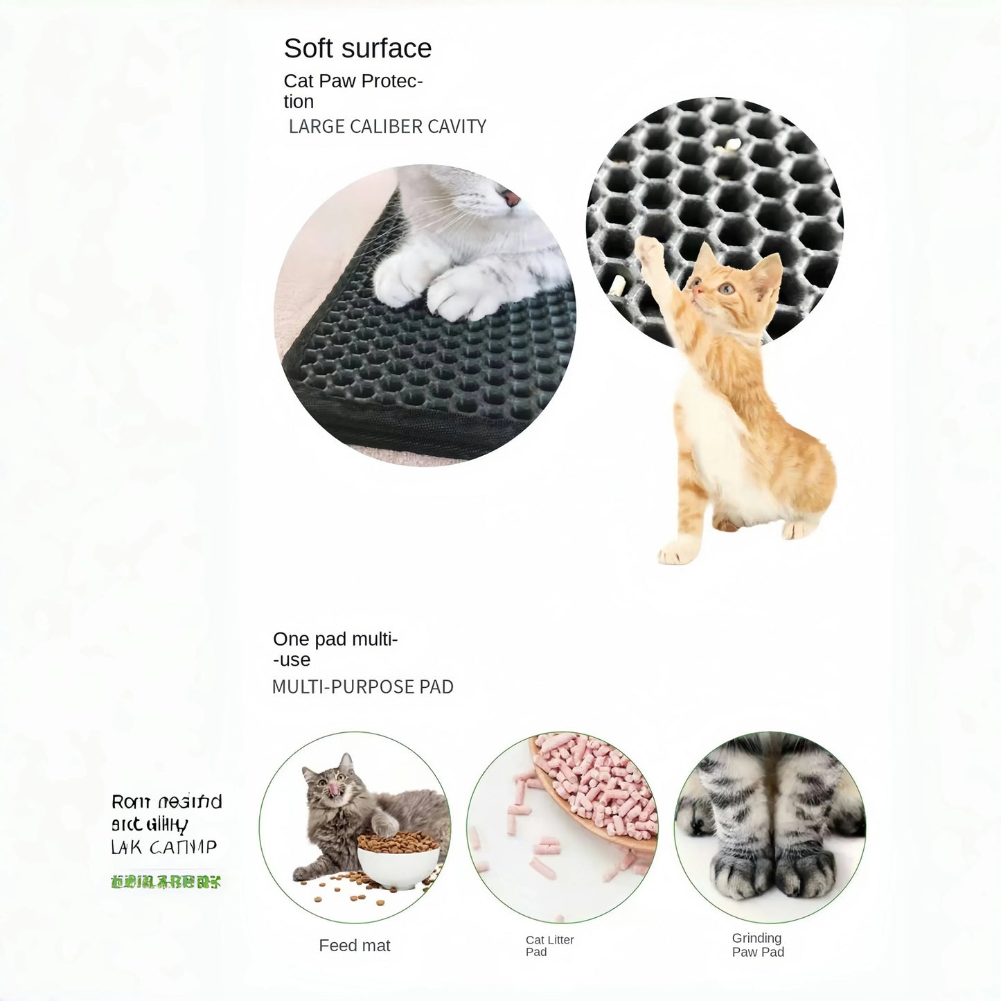Large size Cat Litter Mat Double Layer Waterproof Cat Litter Mat Non-slip Sand Basin Filter Kitten Washable Pet Toilet Cat Mat