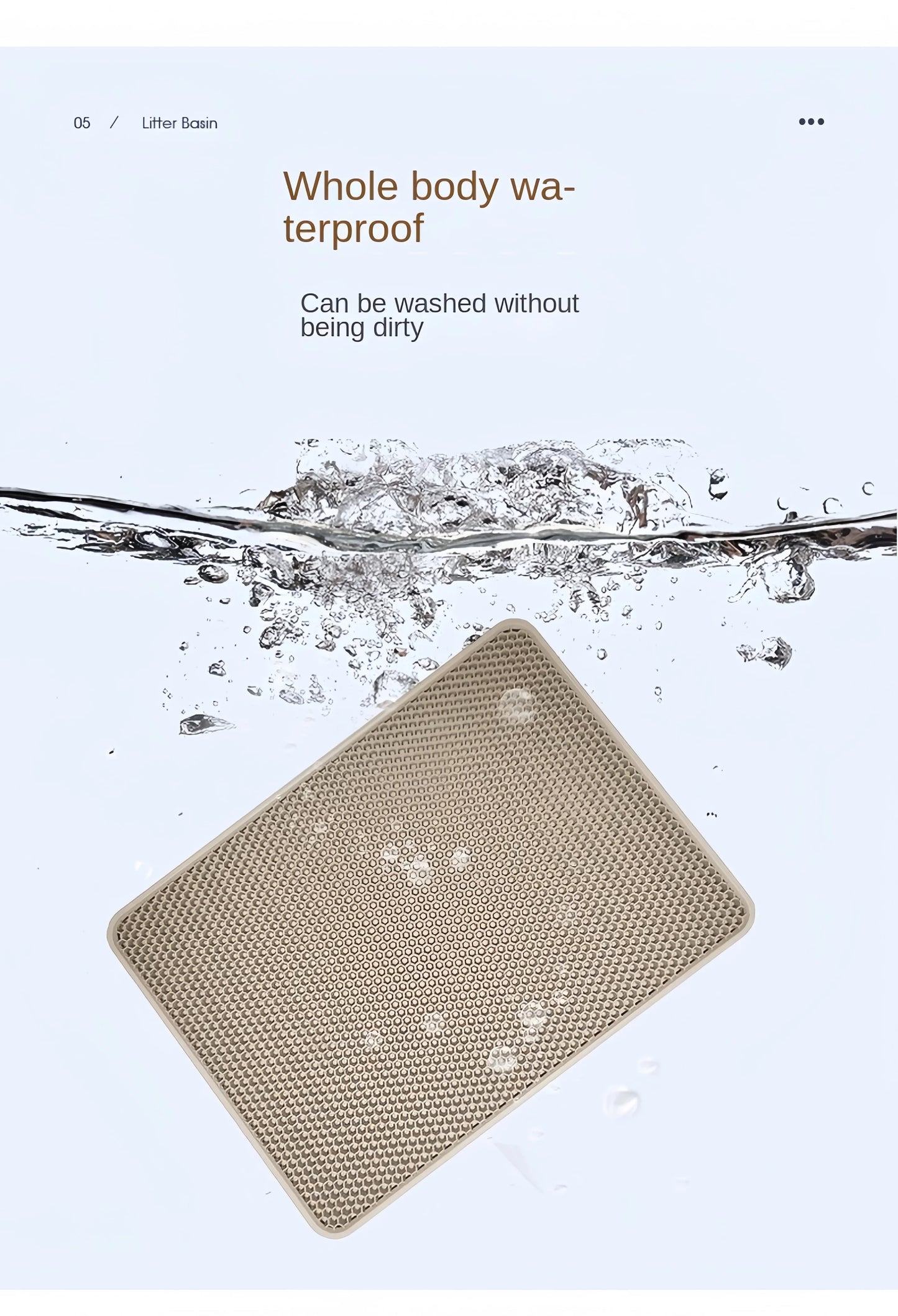 Large size Cat Litter Mat Double Layer Waterproof Cat Litter Mat Non-slip Sand Basin Filter Kitten Washable Pet Toilet Cat Mat