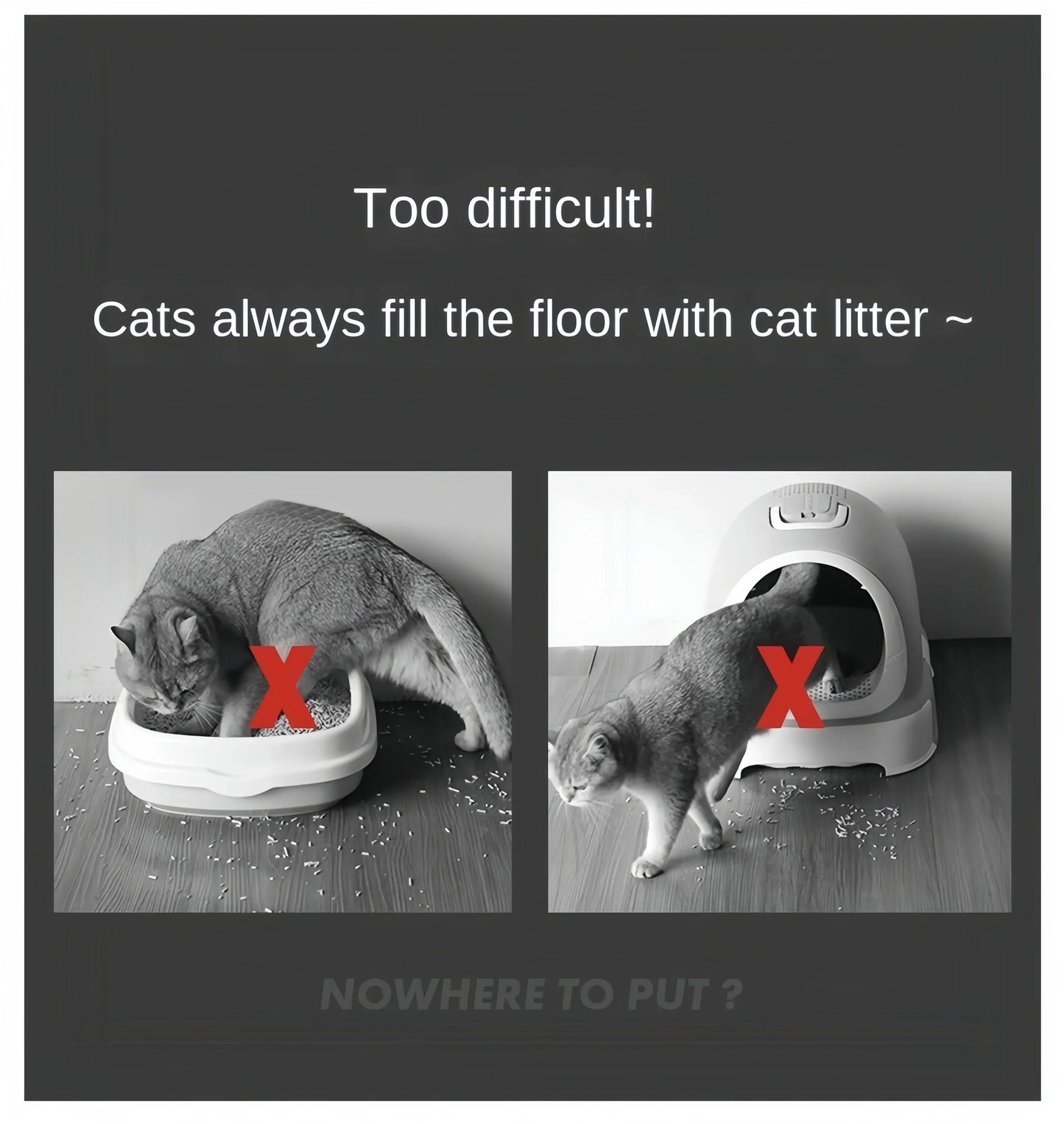 Large size Cat Litter Mat Double Layer Waterproof Cat Litter Mat Non-slip Sand Basin Filter Kitten Washable Pet Toilet Cat Mat