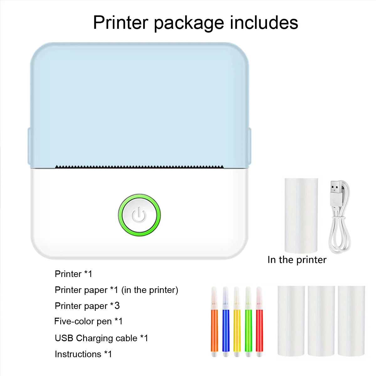 Mini Portable Inkless Sticker Printer | Pocket Thermal Printer