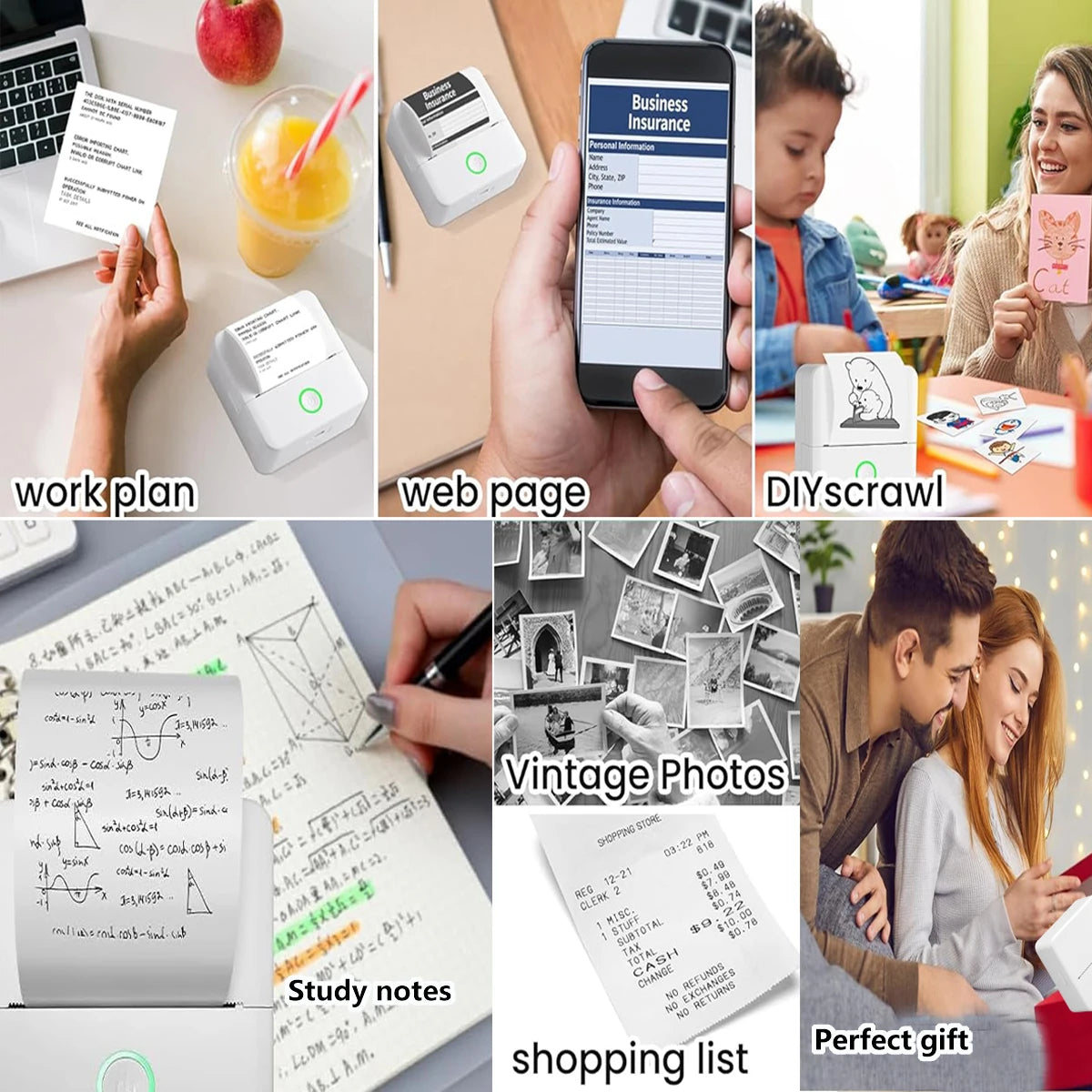 Mini Portable Inkless Sticker Printer | Pocket Thermal Printer