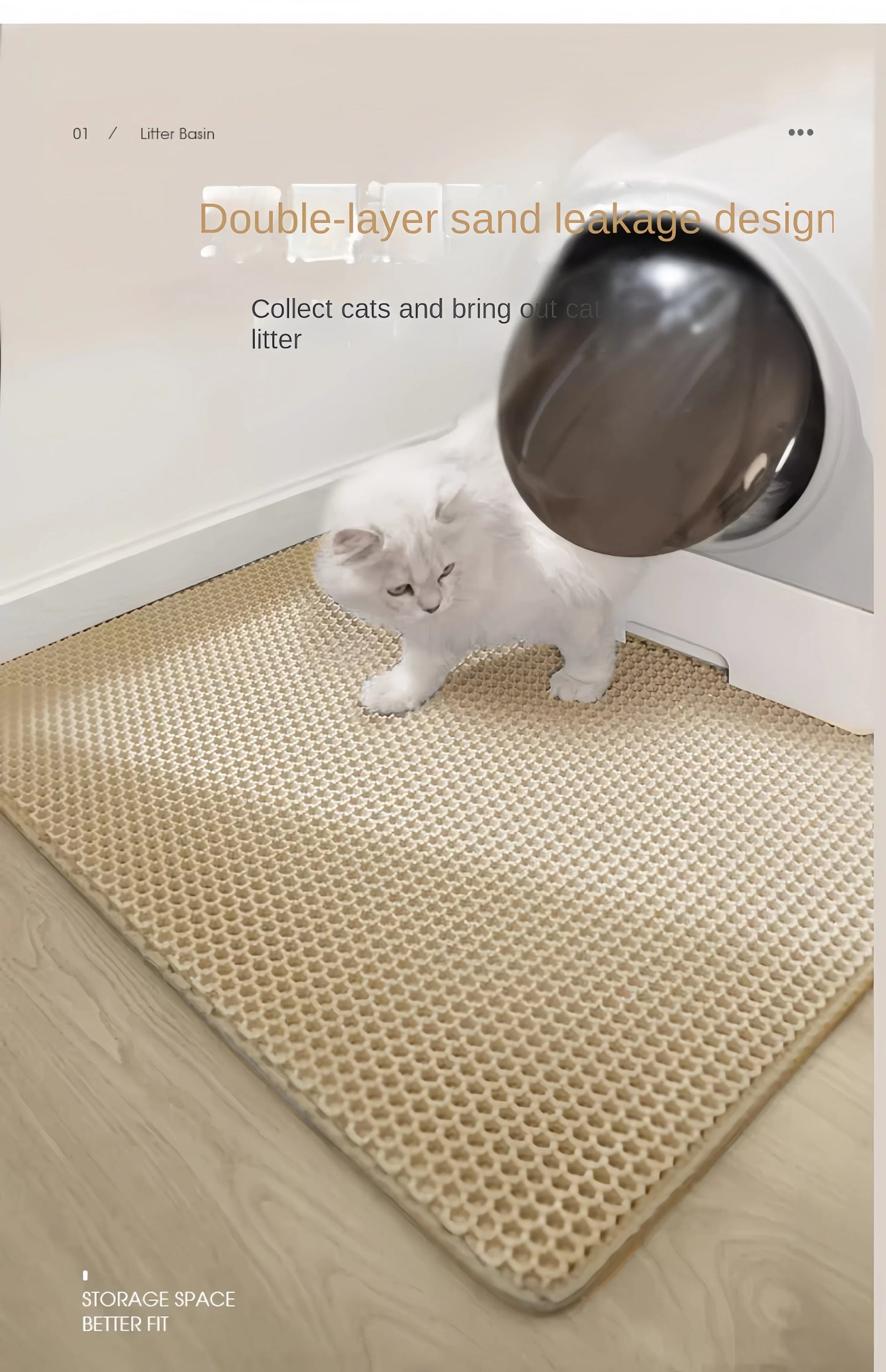 Large size Cat Litter Mat Double Layer Waterproof Cat Litter Mat Non-slip Sand Basin Filter Kitten Washable Pet Toilet Cat Mat
