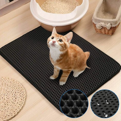 Double-Layer Waterproof Cat Litter Mat Trap Litter & Keep Floors Clean