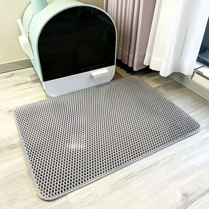 Double-Layer Waterproof Cat Litter Mat Trap Litter & Keep Floors Clean