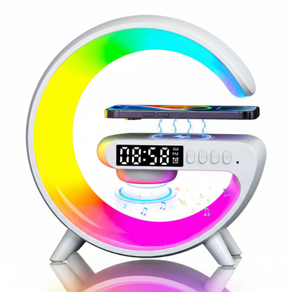 3-in-1 Wireless Charging Pad with Clock Dock, and RGB Night Light